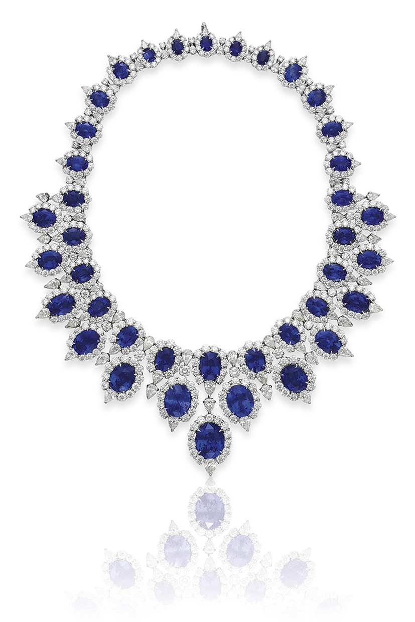 Blue diamond necklace 